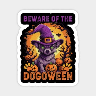 Beware the Dogoween Witch Pup! Magnet