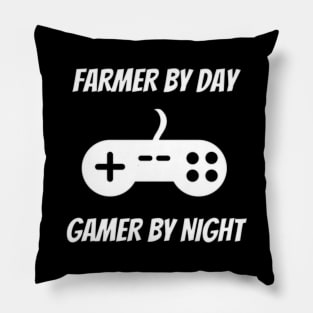 Farmer By Day Gamer By Night Pillow