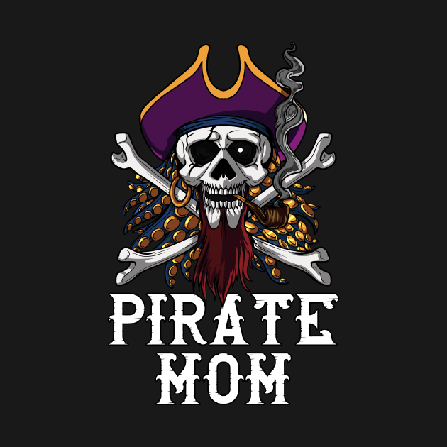 Pirate Mom Skull Crossbones - Pirate Mom - Kids Hoodie | TeePublic