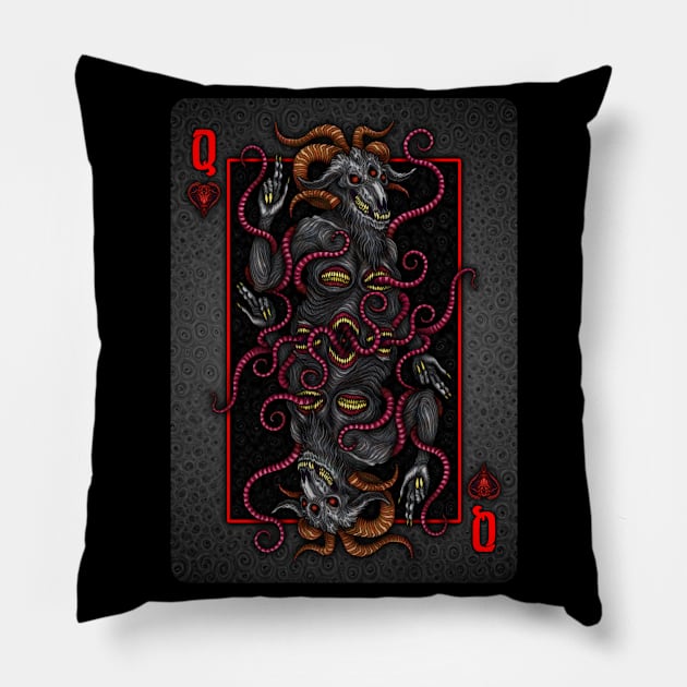 Shub-Niggurath Queen of Hearts - Azhmodai 2020 Pillow by azhmodai