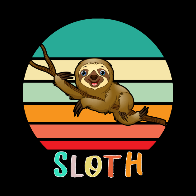 Vintage Retro Sloth by adrinalanmaji