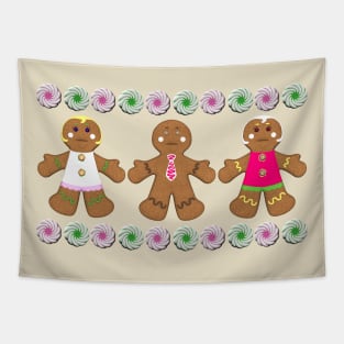 Gingerbread People Christmas Cookies Tapestry