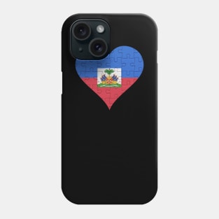 Haitian Jigsaw Puzzle Heart Design - Gift for Haitian With Haiti Roots Phone Case