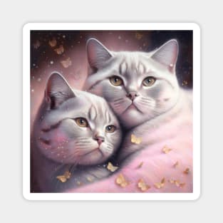 Fairy White British Shorthair Pair Magnet