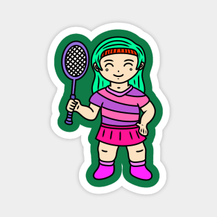 Cute girl badminton player Magnet