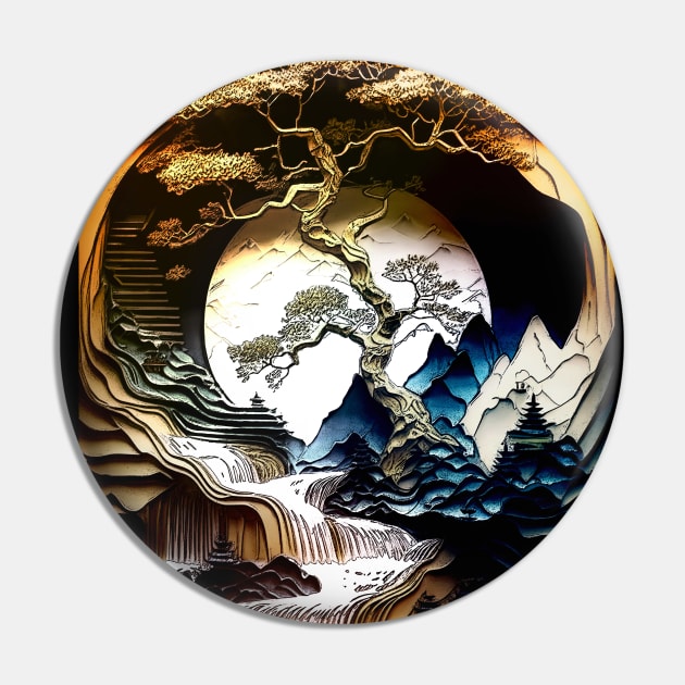 Japan art tree landscape Pin by MCAshe spiritual art 