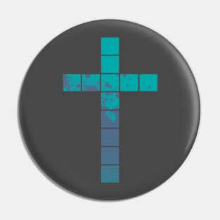 Blue and Purple cross Pin