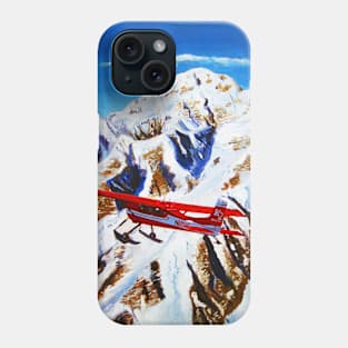 Denali Mountain Painting, K2 Aviation, De Havilland Beaver, Alaska Mountains, Gift for Pilot, Scott Clendaniel, Alaska Aviation, Mt McKinley Active Phone Case