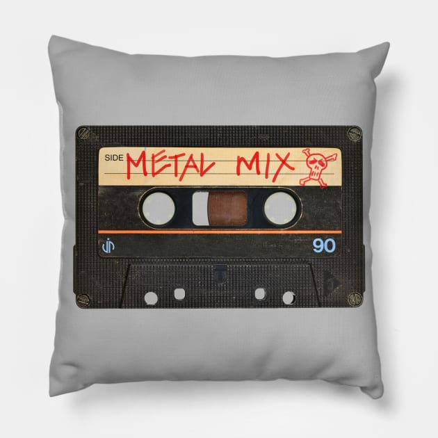 Vintage Metal Mix Tape Pillow by JP