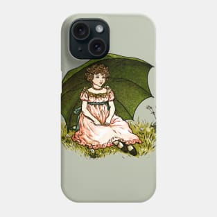 Vintage Girl With Umbrella Illustration Phone Case