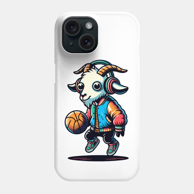 fun goat basketball Phone Case by TimeWarpWildlife