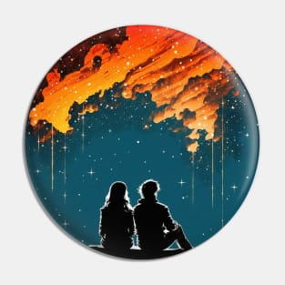 couple watching  a shooting star Pin