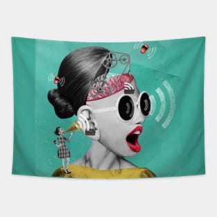 Womens rights /surreal collage art Tapestry