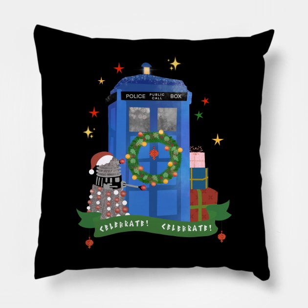 Tardis Christmas Pillow by rachaelthegreat