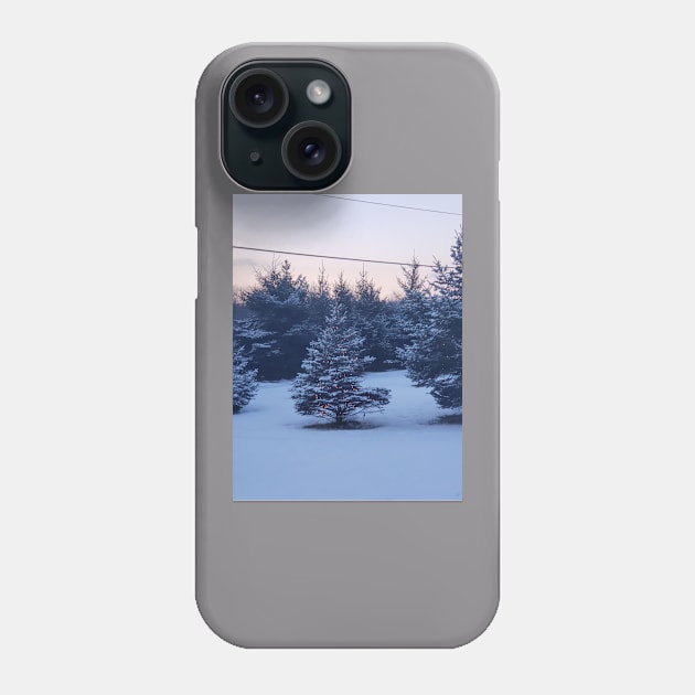 Christmas tree in the snow Phone Case by MKW716girl