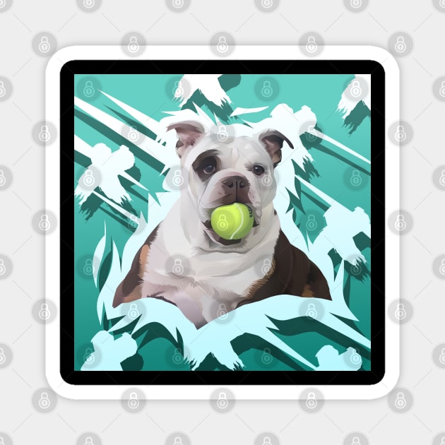 Cute The Dog With Ball- vector art the dog Magnet by ビーズ