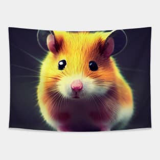 Colorful cute baby hamster Tapestry