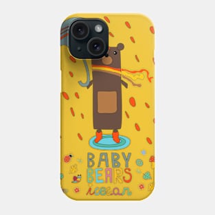 Baby Bears in the rain Phone Case