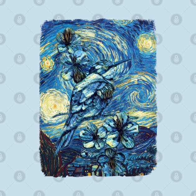 The Beauty of a sparrow Van Gogh Style by todos