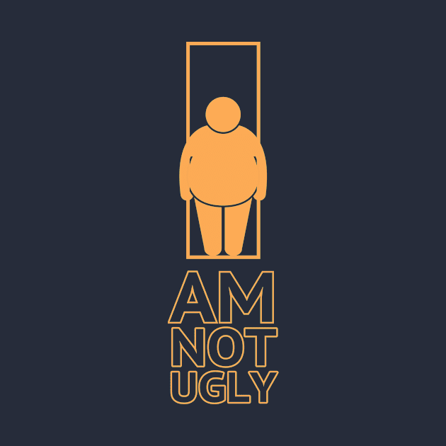 I AM NOT UGLY STICKER | FAT MAN STICKER by Maher Xaka