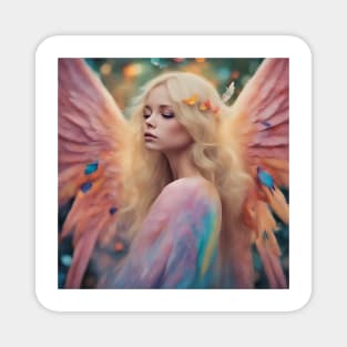 angel with pink wings Magnet