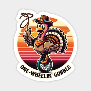 One-Wheelin' Gobble - Fun Turkey Adventure Magnet