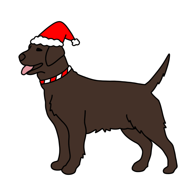 Holiday Chocolate Lab by Kelly Louise Art