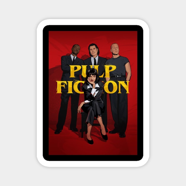 Pulp Fiction Group Txt Magnet by nabakumov