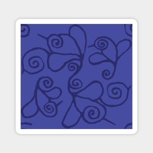 Indigo blue Flowerbird - 2 color Magnet