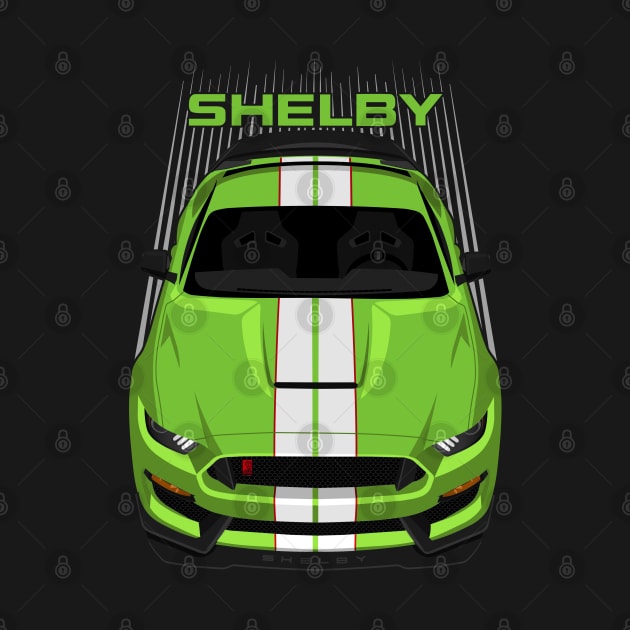 Ford Mustang Shelby GT350R 2015 - 2020 - Grabber Lime - White Stripes by V8social