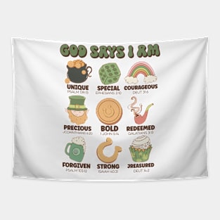 god says i am funny st patricks day Tapestry