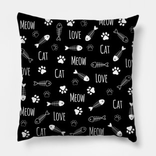 Love Cat Meow Pattern Pillow