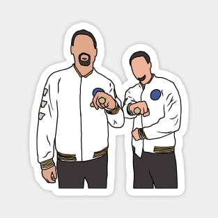 Klay Thompson, Steph Curry, and Their Rings Magnet