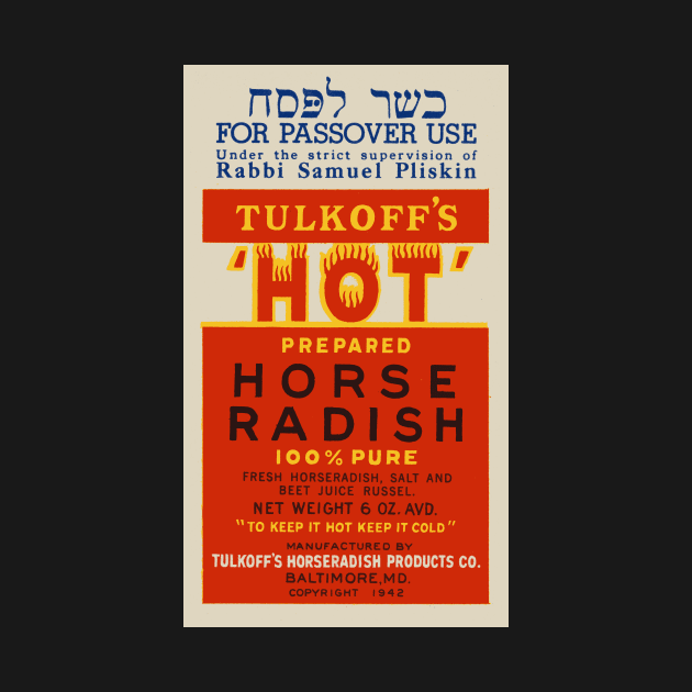 Vintage Baltimore Tulkoff's Kosher Hot Horseradish Label by MatchbookGraphics