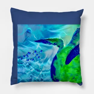 “Sea Turtle’s Underwater Adventure’ Pillow