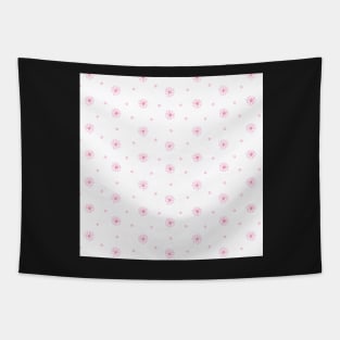 WHITE AND PINK FLORAL MEADOW Tapestry