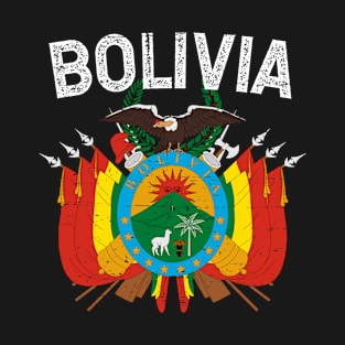 Bolivia - Coat of arms - white letters T-Shirt