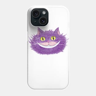 Smiling Cheshire Cat: Alice in Wonderland inspired Illustration Phone Case