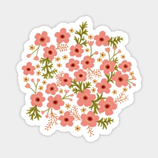 Buttercup garden in pink and brown Magnet