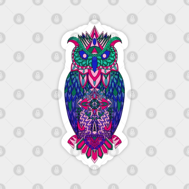 nite owl in led colors art ecopop Magnet by jorge_lebeau