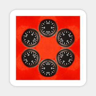 IN TOTAL CONTROL . Abstract symmetrical design in vivid RED Magnet