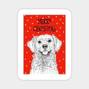 Golden Retriever Christmas Greeting Magnet