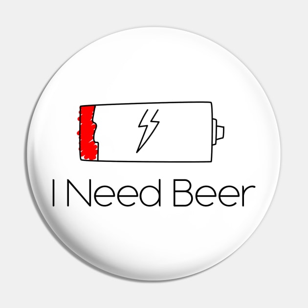 🍻 I Need Beer Funny Beer Lover Pin by Lisa L. R. Lyons