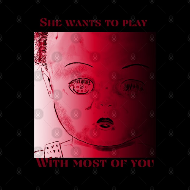 She Wants To Play With Most Of You  (Red) by Vanderkins Leather & Jewelry