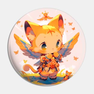 Yellow  cute yellow cat with wings Pin