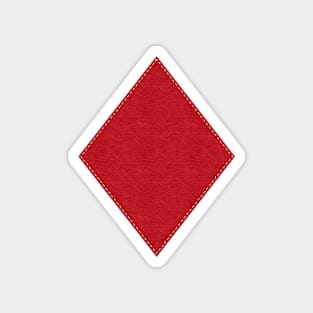 Red Diamond Faux Felt | Deck of Cards Style | Cherie's Art (c)2020 Magnet