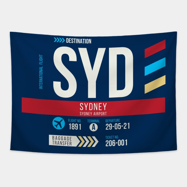 Sydney (SYD) Airport Code Baggage Tag Tapestry by SLAG_Creative