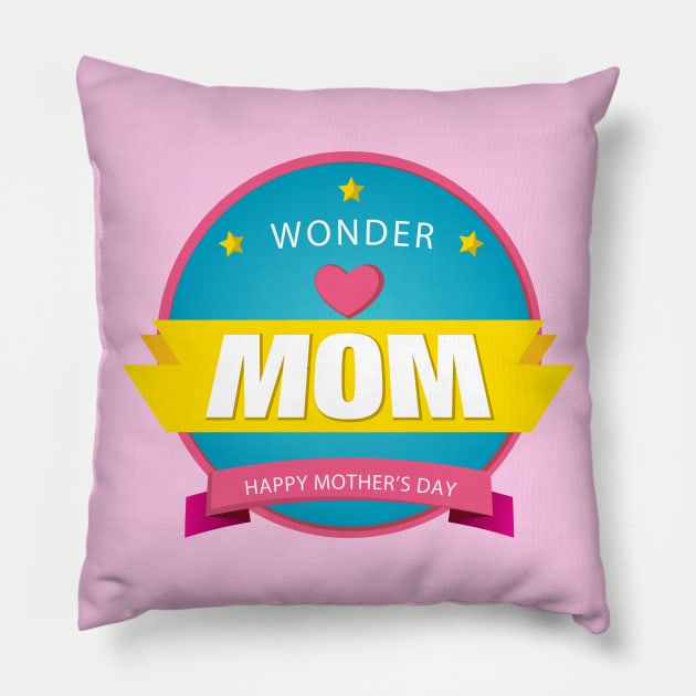 Wonder Mom Pillow by Teeshory