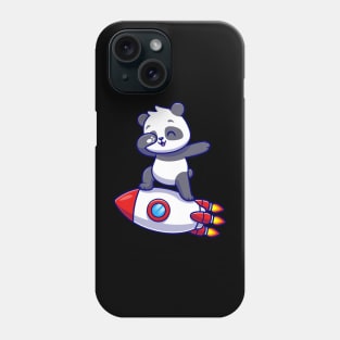 Cute Panda Dabbing On Rocket Cartoon Phone Case