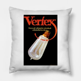 VERTEX LIGHT BULB Advertisement dated 1909 by Graphics Artist Lucian Bernhard Pillow